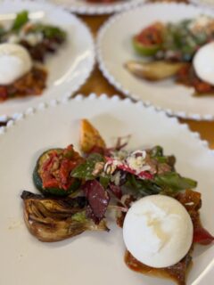 Anti Pasti with Burrata on Caponata, grilled zucchini with sun-dried tomato pesto, beet root rocket salad with roasted walnuts and pecorino, oven roasted caramelized fennel, lemon honey glazed chicken
#cateringappetizers #freshlymade #tasteslikesummer #joshuascatering #antipasti